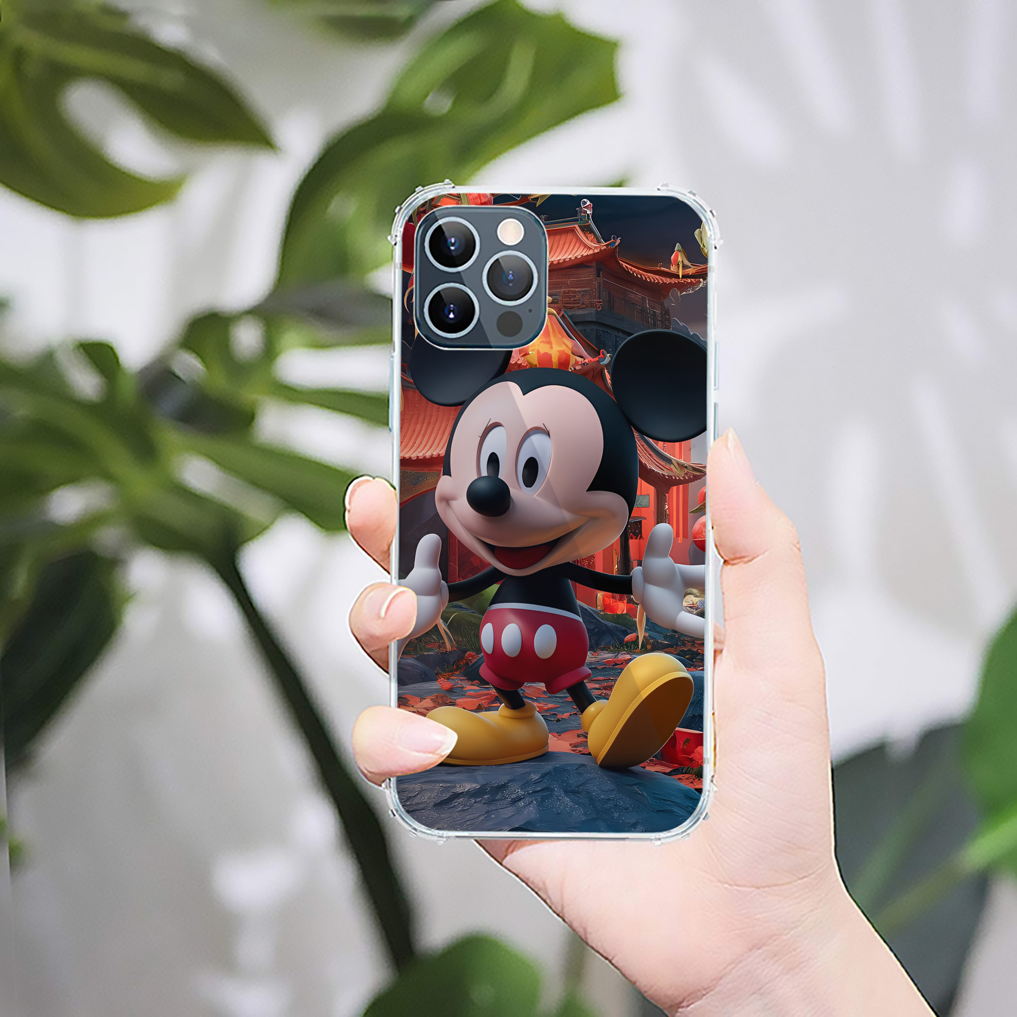 （画像用） ミッキーマウス Mickey Mouse 【iPhone 12シリーズ対応】透明スマホケース（クリアソフトケース）